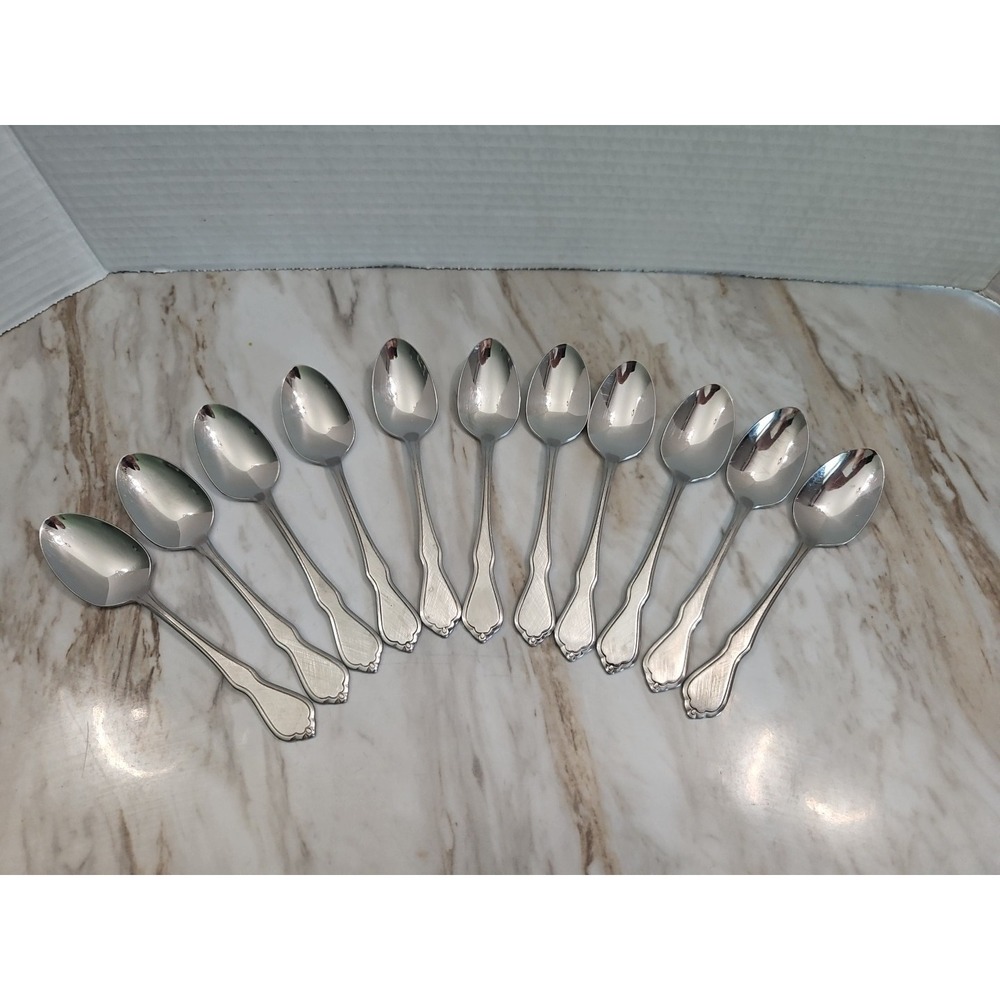Oneida Stainless Flatware Trinity Burnished SSS Satin Finish Spoons 11 Piece Lot